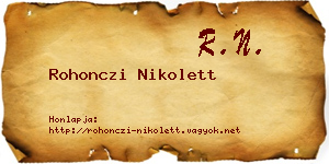 Rohonczi Nikolett névjegykártya